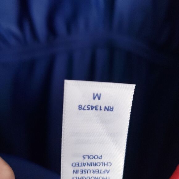 Vineyard Vines Blue and White Striped Red Trimmed One Piece Swimsuit - Picture 8 of 8